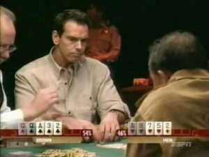 Nguyen spitting his beer all over the table