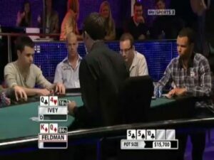 Phil Ivey making a power play against Feldman