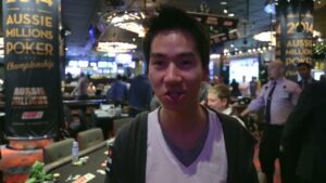 Randy Lew at Aussie Millions &amp;#8211; Womans Breasts cause penalty
