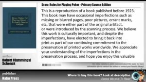 Book Review &amp;#8211; Draw Rules for Playing Poker