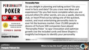 Book Review &amp;#8211; Personality Poker by Stephen M. Shapiro