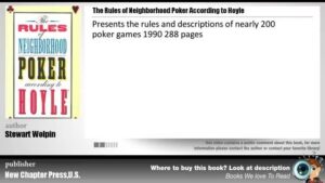 Book Review &amp;#8211; The Rules of Neighborhood Poker According to Hoyle by Stewart Wolpin
