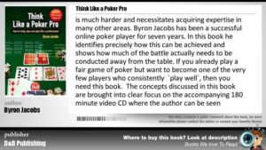 Book Review &amp;#8211; Think Like a Poker Pro