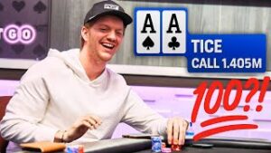 Unbelievable Runout! Landon Tice Goes for the Knockout with Aces!