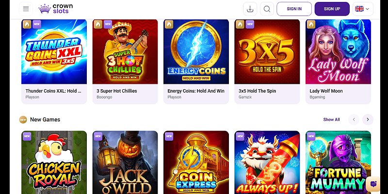 Crown Slots Casino AU - Visual representation of Stay Casino's gaming interface